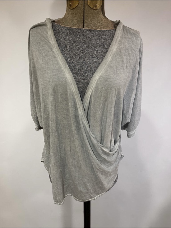 FP Movement by Free People Tops - FP Movement by Free People Heather Light Gray Draped Crossover Tunic